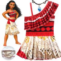 2018Girls Moana Dress for Beach Swimming Wear Kids One Shoulder Summer Swimsuit Costume Clothing Childrem Fashion Swim Suit3-10Y  by Hs2023