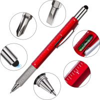 【cw】 7 In 1 Multifunction Ballpoint with Hand Measuring Technology Ruler Screwdriver Stylus Level