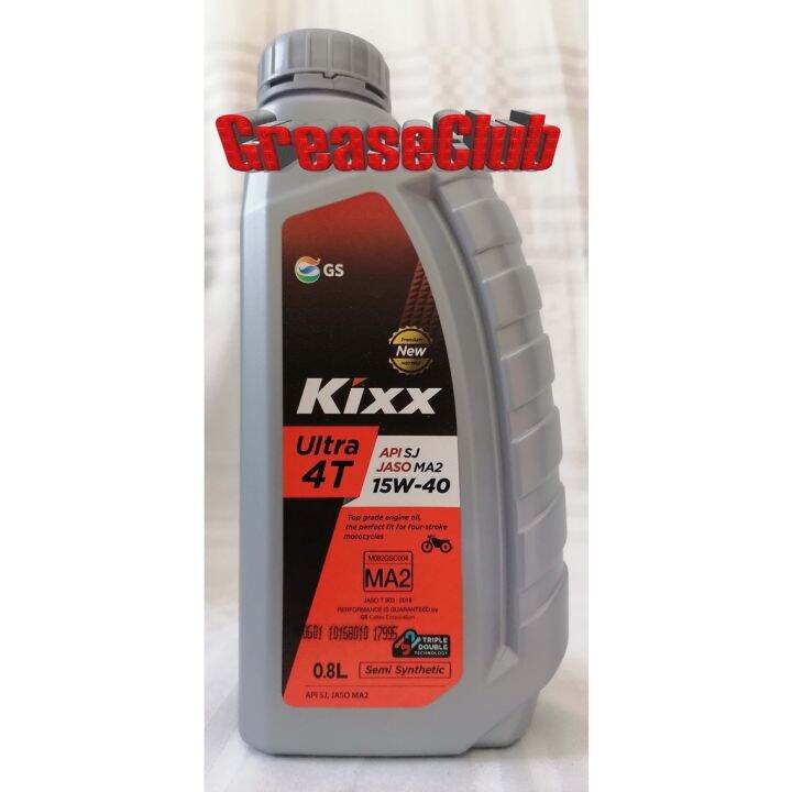 15W 40 / 0.8 LITER Kixx Ultra 4T SJ/ JASO MA2 15W40 Semi Synthetic