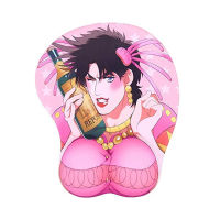 JOJO Creative Cartoon Anime Pink3D Mouse Pad Sexy Chest Gel Silicone Mousepad With Wrist Rest Support Soft Breast Mat PC