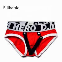 E likable new European and American hot fashion mens underwear cotton comfortable breathable low waist solid color sexy briefs