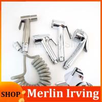 Merlin Irving Shop Handheld Bathroom Bidet Shower Head Faucet Spray ABS Water 1/2" 2m Hose Spring Tube Connector Sprayer