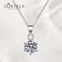 LORIELE  Moissanite Necklace Pendant For Women 18K White Gold 925 Sterling Silver Wedding Bridal Diamond Fine Jewelry Fashion Chain Necklaces