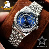 AMERICA EAGLE Watch นาฬิกาข้อมือผู้หญิง สายสแตนเลส รุ่น AE085G – SILVER/NAVYBLUE