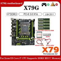 X79G LGA2011 Motherboard+E5 2670 V2 CPU+4X4G DDR3 RAM+SATA Cable+Switch Cable+Baffle M.2 NVME PCI-E X16 6XUSB2.0 SATA3.0