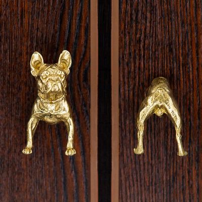 ☍﹍◎ Brass Animal Molding Knobs for Furniture Light Luxury Single Hole Cabinet Knobs and Handles Dresser Drawers Wardrobe Door Knob
