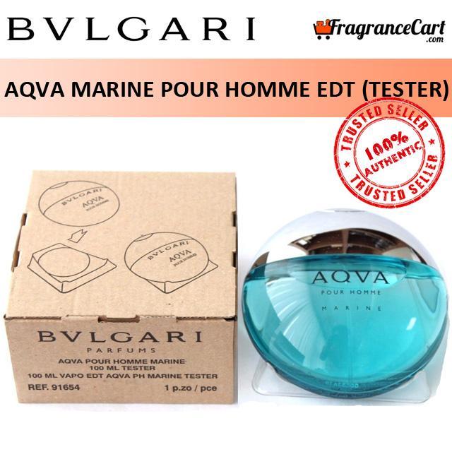 Bvlgari AQVA Marine Pour Homme EDT for Men (100ml Tester) Eau de Toilette Bulgari  Aqua Acqua Blue [Brand New 100% Authentic Perfume/Fragrance] 