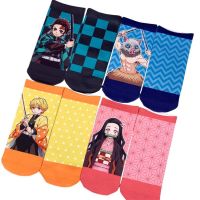 【LZ】●  Demônio slayer kimetsu não yaiba meias de barco das mulheres dos homens anime dos desenhos animados algodão harajuku meias calcetines