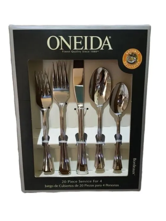 Imported and Made in Vietnam...ONEIDA Bordeaux 20 Pc Everyday Flatware Set for 4 sold by set