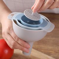 【CC】 4-in-1 Funnels Set Funnel Strainer Tools Spices Wine Flask Filter Plastic Accessories