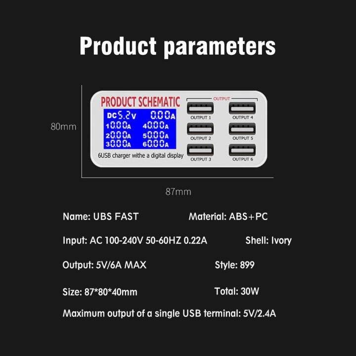 แท่นชาร์จยูเอสบีหลายพอร์ตพร้อมจอแสดงผล-lcd-eu-ปลั๊กอังกฤษอเมริกาโทรศัพท์มือถือที่ชาร์จสำหรับไอโฟน12-11-x-ipad