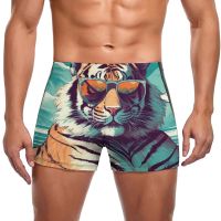 Tiger Swimming Trunks Graphic Illustration  Sunny Beach Durable Custom Swim Boxers Plus Size Beach Man Swimwear Swimwear