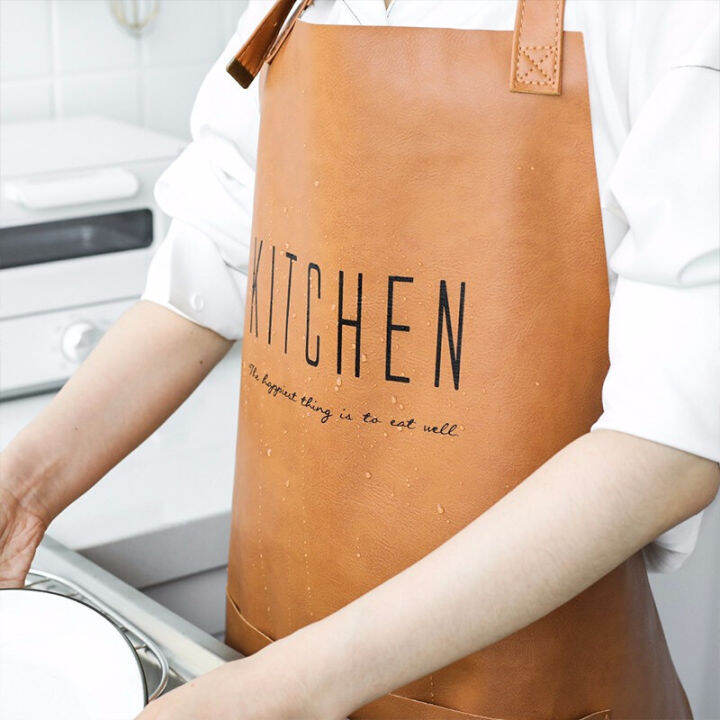 european-and-american-style-leather-waterproof-and-grease-proof-apron-for-household-kitchen-neck-sleeveless-apron