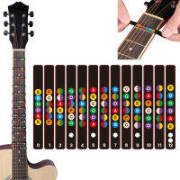 สากลกันน้ำกีตาร์ Fretboard หมายเหตุป้าย Fingerboard หงุดหงิดสติกเกอร์2สีตัวเลือก