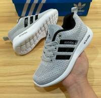 รองเท้า ผ้าใบ เด็ก รองเท้าอาดิดาสAddidas [ เทา- ดำ ] 25-36 เด็กชายและเด็กหญิง เหมาะกับทุกกิจกรรม