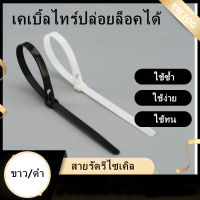 เคเบิ้ลไทร์ปล่อยล็อคได้ สายรัด หนวดกุ้ง 8*250มม. 10นิ้ว 100เส้น ขาวดำ เลือกได้