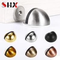 【LZ】 doorstop Non Punching Sticker Hidden Stainless Steel Rubber Door Stopper Door Holders Catch Floor Mounted Nail-free Door Stops