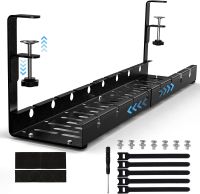 Desk Cable Management Tray Under Desk Socket Hanger Switchboard Storage Rack for Office Living Room Wire Organizer