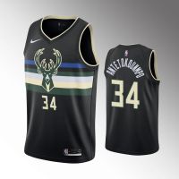 Ready Stock High Quality Authentic Basketball Jersey Mens Milwaukee Bucks 34 Giannis Antetokounmpo Black 2019-20 Jersey - Statement