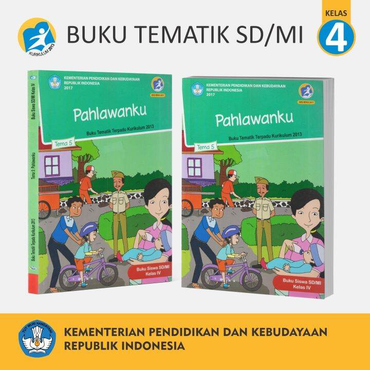 Buku Belajar Tematik Siswa SD MI Kelas 4 Tema 5 Pahlawanku | Lazada ...