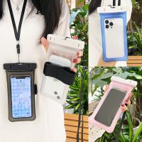 Sarung ponsel Universal 6.9 inci menyelam berenang bening kantung udara kering tahan Air untuk iPhone 14 Pro Max Samsung Cover Fundas