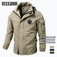 JEEP เสื้อแจ็คเก็ตสำหรับกิจกรรมกลางแจ้งสปอร์ตแจ็คเก็ตของในฤดูใบไม้ร่วงผู้ชายและฤดูใบไม้ผลิ,เสื้อแจ็คเก็ตขนาดใหญ่ไซส์ใหญ่ปกแนวตั้งลำลองเสื้อสำหรับผู้ชายวัยกลางคน