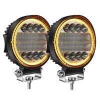 ไฟ LED 2X 5นิ้ว200W,ไฟ LED คอมโบสปอตไลท์ไฟตัดหมอกสีเหลืองอำพันสำหรับขับรถบนท้องถนน