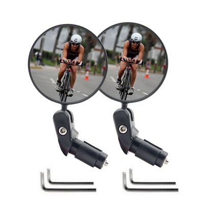 2PCS Universal Bicycle Rotate Wide-Angle Cycling Handlebar Rear View for MTB Road Bike Accessories Rearview Mirror Adjustable