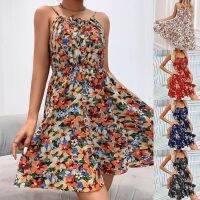 【HOT】●♙✈ Gown Sleeveless Pullover Floral Print Elastic Waist Womens Dresses for