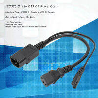 【สหรัฐอเมริกา Stock 】 IEC320 C14ชาย C13 C7หญิงสายไฟกันน้ำ IEC320สายไฟสำหรับโปรเจคเตอร์100 ‑ 250V 32ซม.