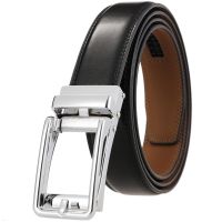 Men 39;s Belt Business Formal Real Cowhide Leather Ratchet Belt High Quality Metal Automatic Buckle For Man