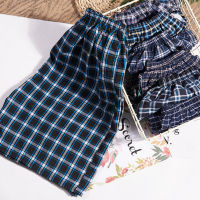 Men Mens Cotton Trousers And Shorts Double Gauze Casual Living Pants Beach Pants Cotton Plaid Sleepwear Mens Pajama