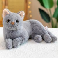 【Wrist watch】 30cm Real Cats Stuffed Lying for Children Baby Kids Birthday Decoration ！