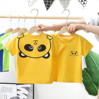 Ready Stock Fashion Kid Shirt Printed Short Sleeve Tops Boys Girls Pure Cotton Clothings