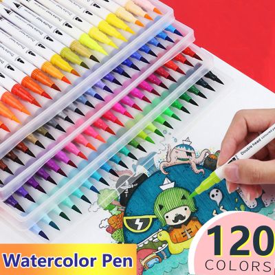 120/100/80/60 Colors Markers Double Ends Manga Art Brush Pen Set School Marker Watercolor Art Supplies Sketch Drawing Graffiti