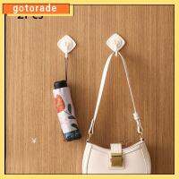 GOTORADE 2 Pcs หมุนได้หมุนได้ ตะขอติดผนัง อุปกรณ์อเนกประสงค์ สีขาวขาว ตะขอในครัว ง่ายต่อการใช้ ความจุแบริ่งที่แข็งแกร่ง ของตกแต่งห้องน้ำ ห้องน้ำในห้องน้ำ