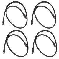 4X 50CM SATA 3.0 III SATA3 7Pin Data Cable 6Gb/S SSD Cables Data Cord with Nylon Sleeved Premium Version(Black)