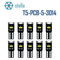 【CW】Stella 10pcs LED T5 Bulb W3W W1.2W 74 286 Canbus Car Signal Light Dashboard Warning Indicator 5*3014SMD 6000k White Light 12V