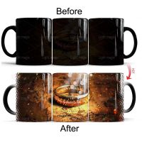 Magic Ring and Map Color Changing Mug 350ml Creative Magic Ceramic Tea Cup Mug New Year Christmas Gift Mug