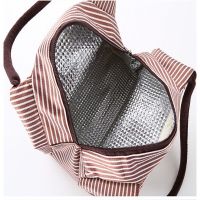 Stripes Lunch Bag for Women Isothermal Bag Packaged Food Thermal Bags Thermo Pouch Kids Lunch Bag Refrigerator Mummy Bag