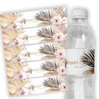 24PCS Water Bottle Labels Custom name Wedding Water Bottle Labels Girl birthday Party Rustic Pink Flower decoration