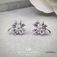 Value Jewelry ER0095 มี2สี กว้าง1cmยาว1cm เครื่องประดับเพชรCZ  หนีบ ห่วง ระย้า คริสตัล เพชร  สร้อยข้อมือ สร้อยคอ แหวน