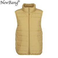 ZZOOI NewBang Matt Fabric  Womens Warm Vests Ultra Light Down Portable Sleeveless Windproof Thick Vest Zipper