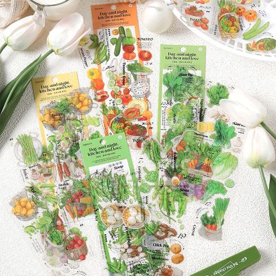 【LZ】 6PCS Variety Kitchen Decorative Stickers Pack Cute Vegetables Material Craft Sticker Scrapbooking Label Diary Journal Planner