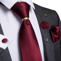 New Designer Men 39;s Ties Luxury 8cm Wedding Ties For Silk Jacquard Woven Men Necktie Ring Brooch Cufflinks Hanky Set DiBanGu