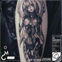 【YF】 12x19cm Dune Wasteland Wind Girl Robot Pattern Legs Arms Cool Waterproof Dark Evil Fake Tattoo Sticker