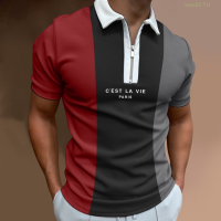 【high quality】  Casual Short Sleeved Polo Neck with Zipper Print for Summer Fashionable Men size：s-6xl