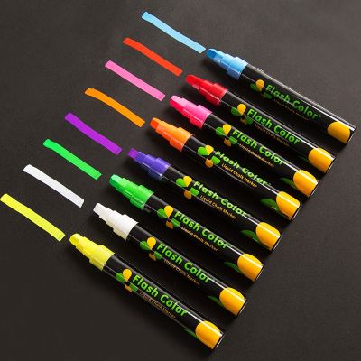 Haile 8สี3*6มม. Liquid Chalk Erasable High Fluorescent Marker ปากกาสำหรับไวท์บอร์ด Graffiti LED โฆษณา Chalkboard