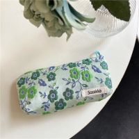 Ins Embroidery Flora Pencil Bag Girl Literary Pen Bag Japanese Stationery Storage Bags Cute Punch