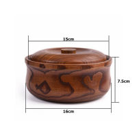 Solid Wood Bowls with Cover Lid Wooden Tableware Fruit Salad Noodle Rice Soup Bowl Salad Bowl for Home Ho Restaurant Kitchen